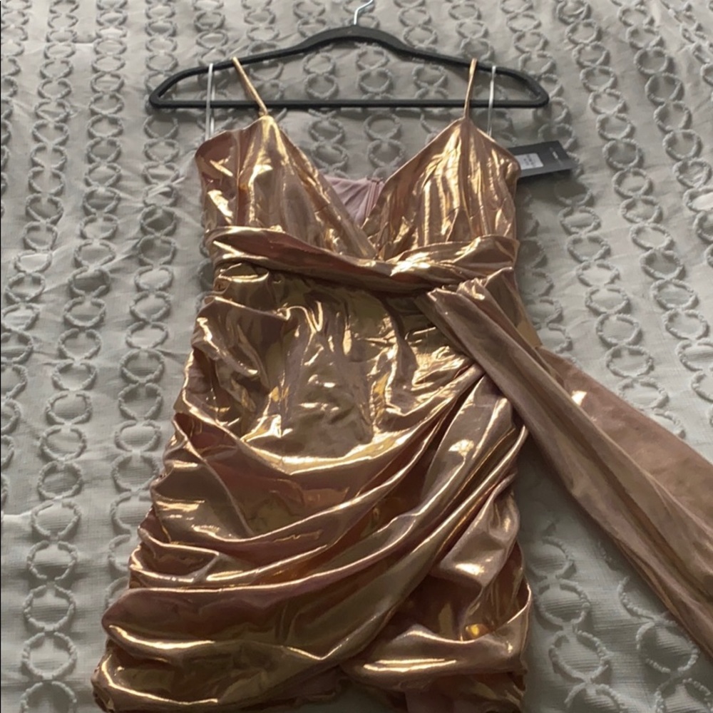 Metallic mini dress